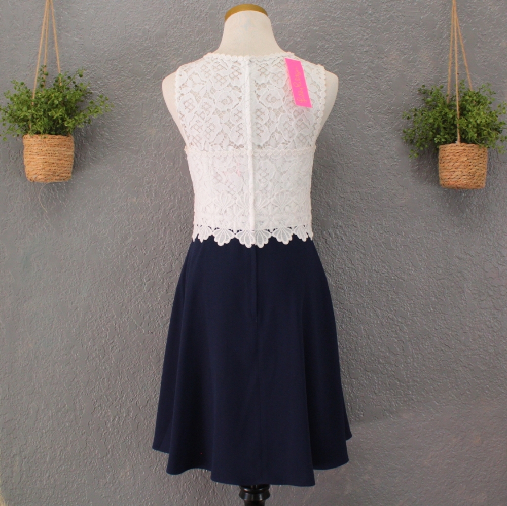 Lilly Pulitzer NWT Carolyn Dress True Navy Sleeveless Mini Dress 2 NWT - Picture 9 of 16